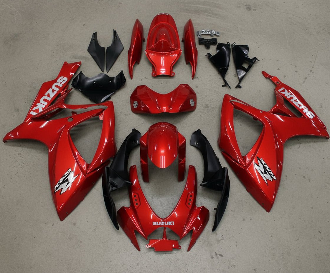 Suzuki GSX-R600 Fairing Kit (2006-2007) Red Candy, Silver at KingsMotorcycleFairings.com