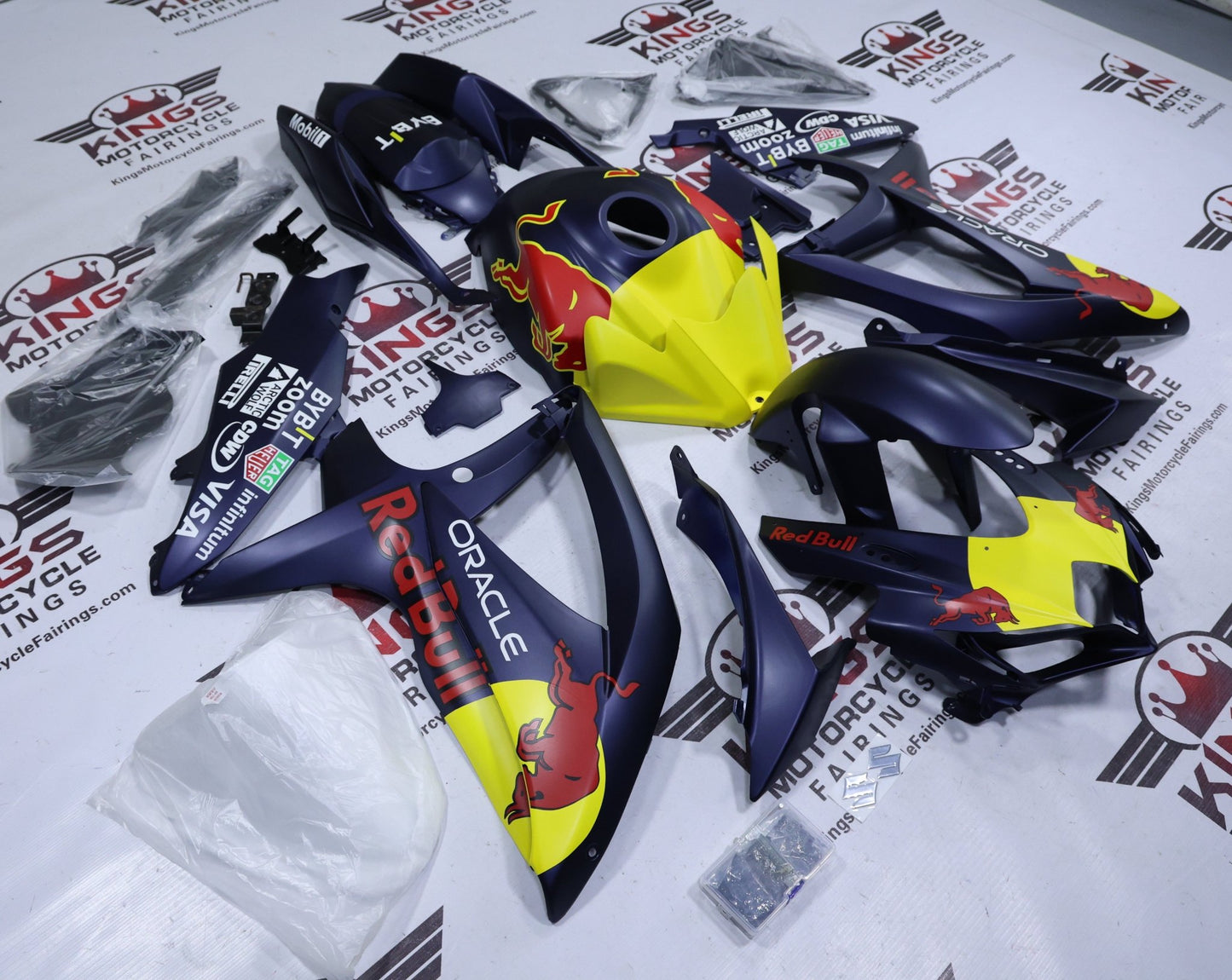 Suzuki GSX-R600 Fairing Kit (2008-2010) Matte Dark Blue RedBull F1 at KingsMotorcycleFairings.com