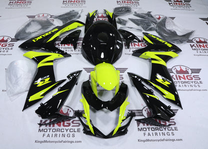 Suzuki GSX-R600 Fairings (2011-2024) Black, Neon Yellow from KingsMotorcycleFairings.com