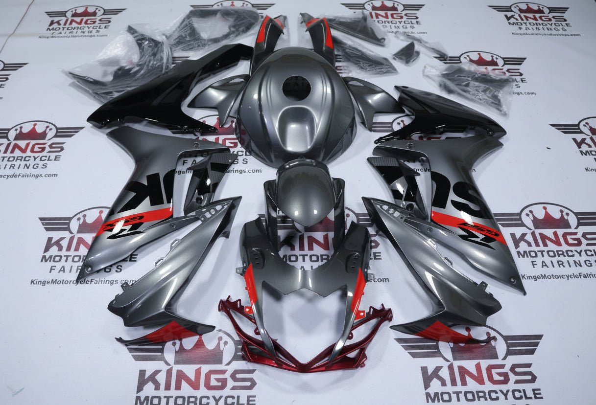 Suzuki GSX-R600 Fairings (2025-2026) Gray, Red, Black from KingsMotorcycleFairings.com