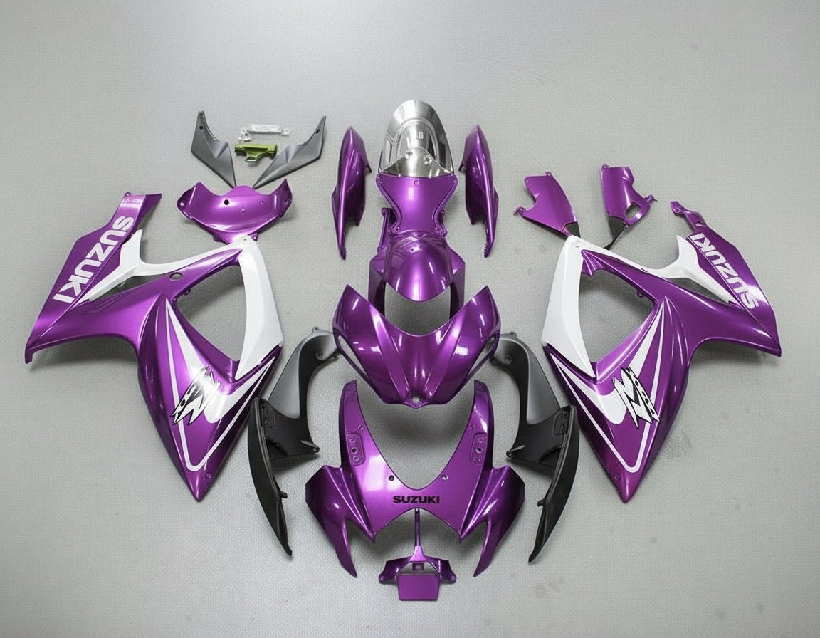 Suzuki GSX-R750 Fairing Kit (2006-2007) Purple, White at KingsMotorcycleFairings.com