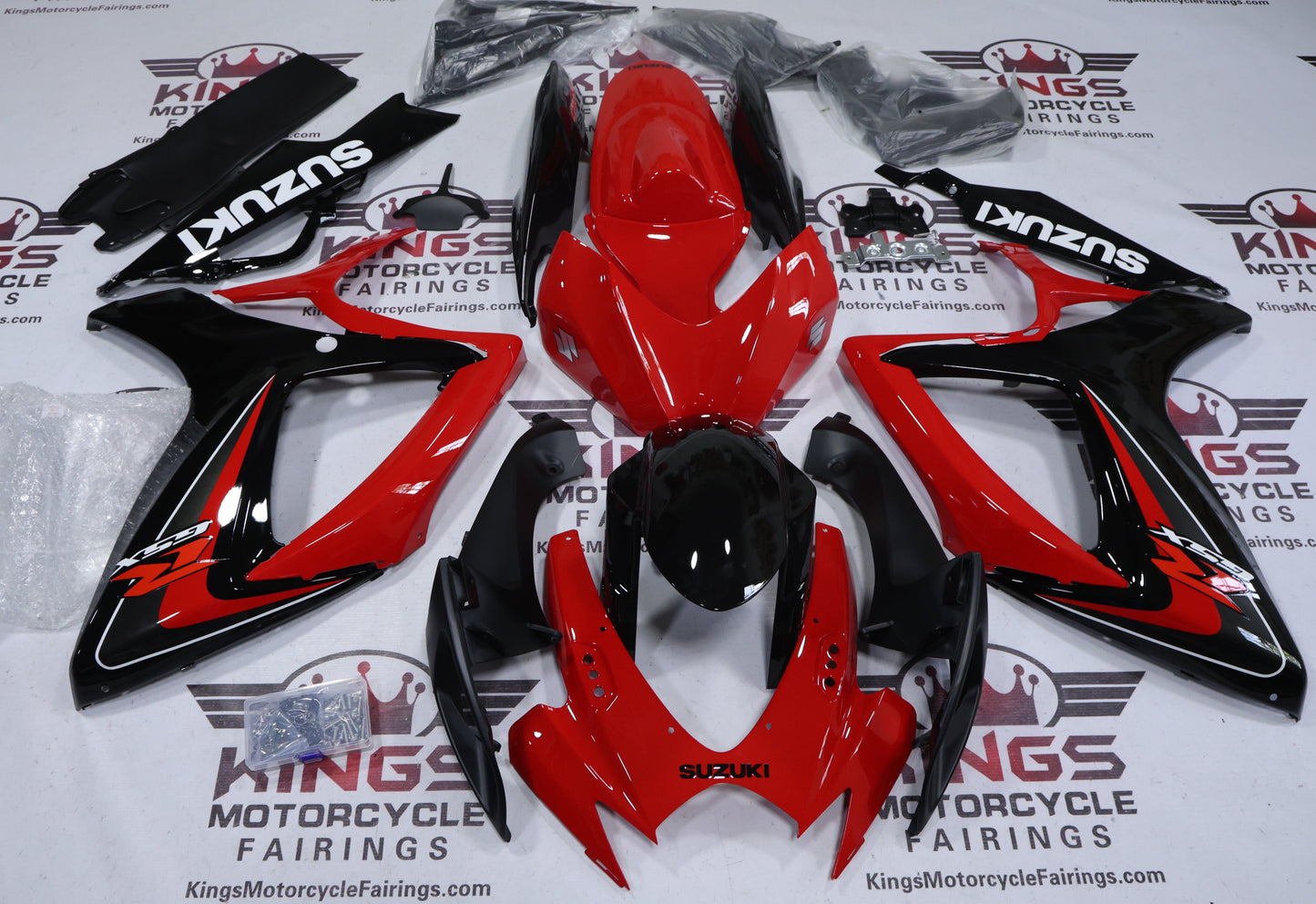 Suzuki GSX-R750 Fairings (2006-2007) Red, Black, White, Dark Gray at KingsMotorcycleFairings.com