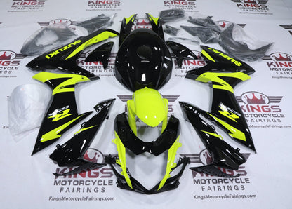 Suzuki GSX-R750 Fairings (2011-2024) Black, Neon Yellow at KingsMotorcycleFairings.com