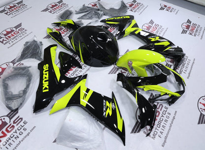 Suzuki GSX-R750 Fairings (2011-2024) Black, Neon Yellow from KingsMotorcycleFairings.com