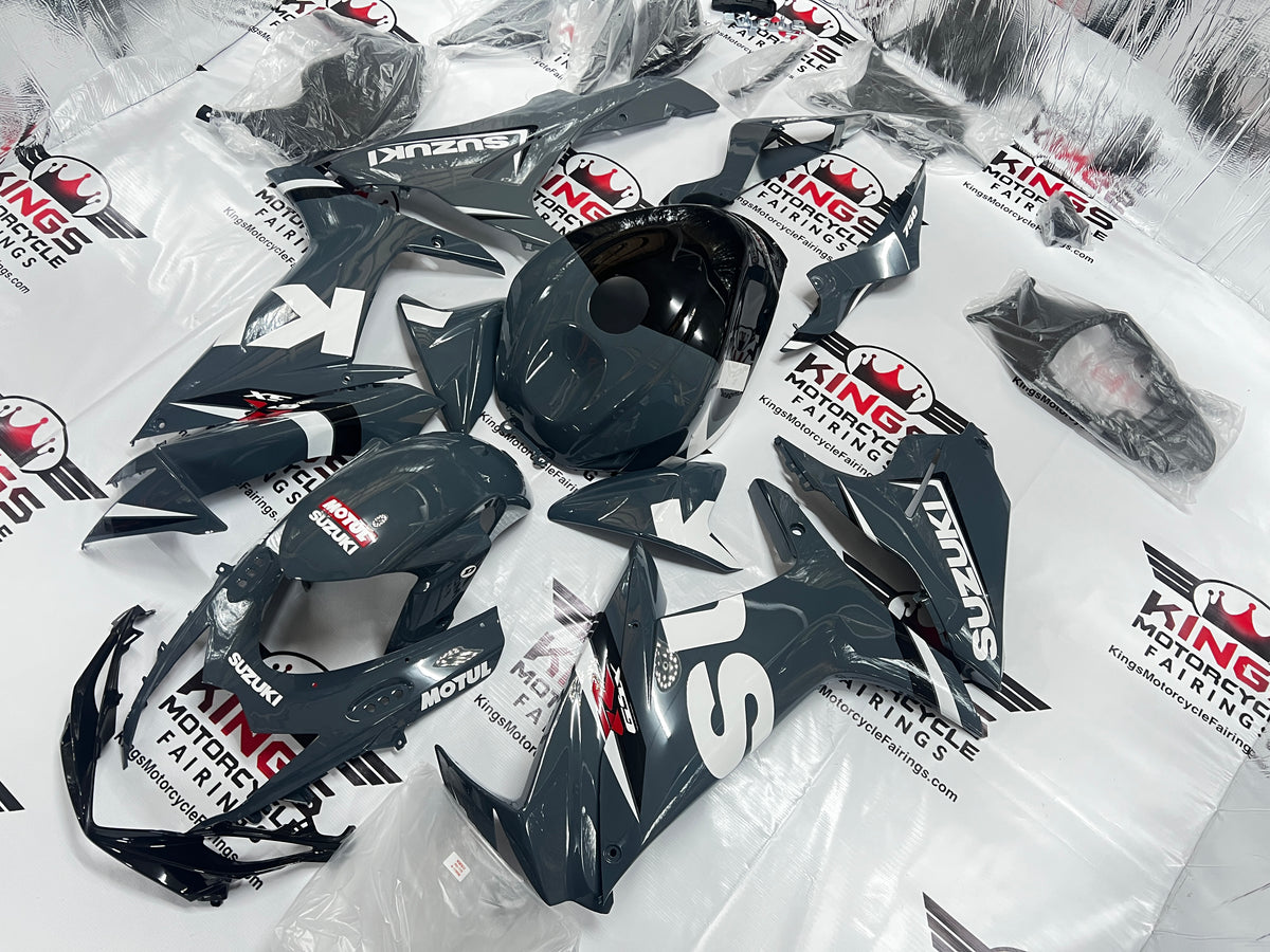 Suzuki GSX-R750 Fairings (2011-2024) Dark Gray, White, Black at KingsMotorcycleFairings.com