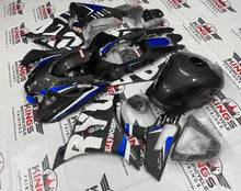 Suzuki GSX-R 1000 Fairings (2017-2025) Faux Carbon Fiber, Blue, White at KingsMotorcycleFairings.com