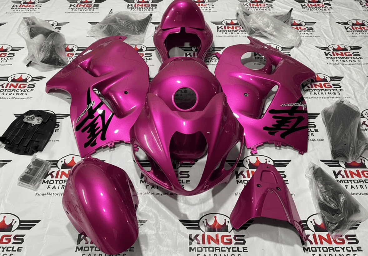 Suzuki GSX1300R Hayabusa Fairings (1999-2007) Pink, Black at KingsMotorcycleFairings.com