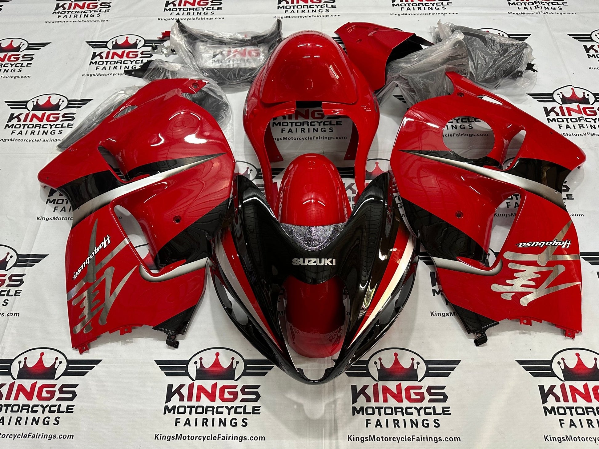 Suzuki GSX1300R Hayabusa Fairings (1999-2007) Red, Black, Silver at KingsMotorcycleFairings.com