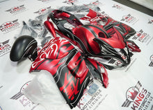 Suzuki GSX1300R Hayabusa Fairings (2008-2020) Matte Candy Red, Matte Black, White Tribal Flame from KingsMotorcycleFairings.com