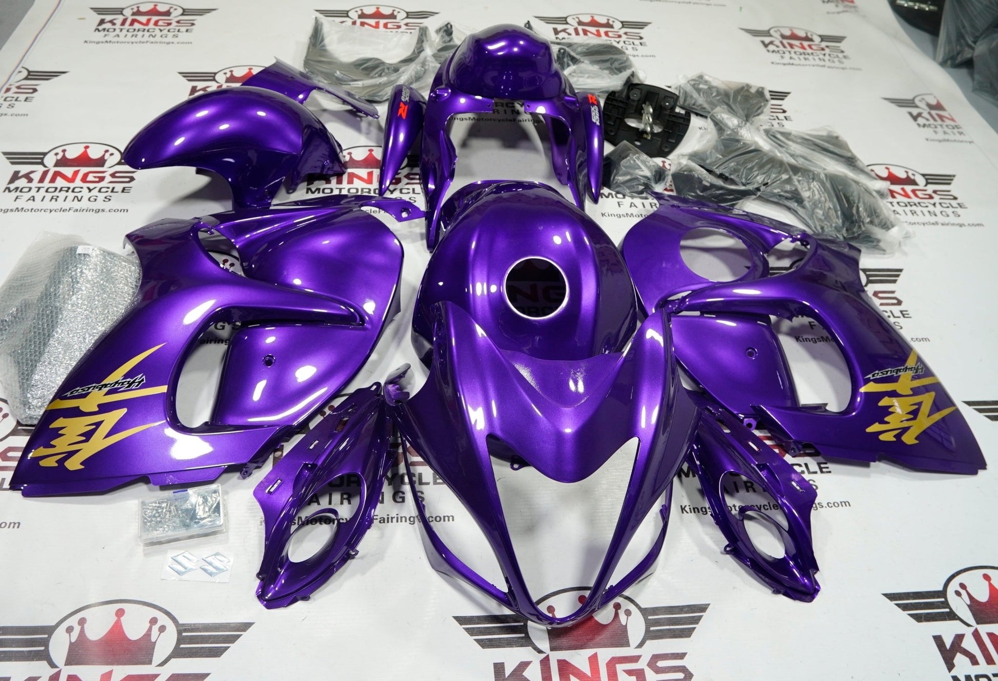 Suzuki GSX1300R Hayabusa Fairings (2008-2020) Purple, Gold at KingsMotorcycleFairings.com