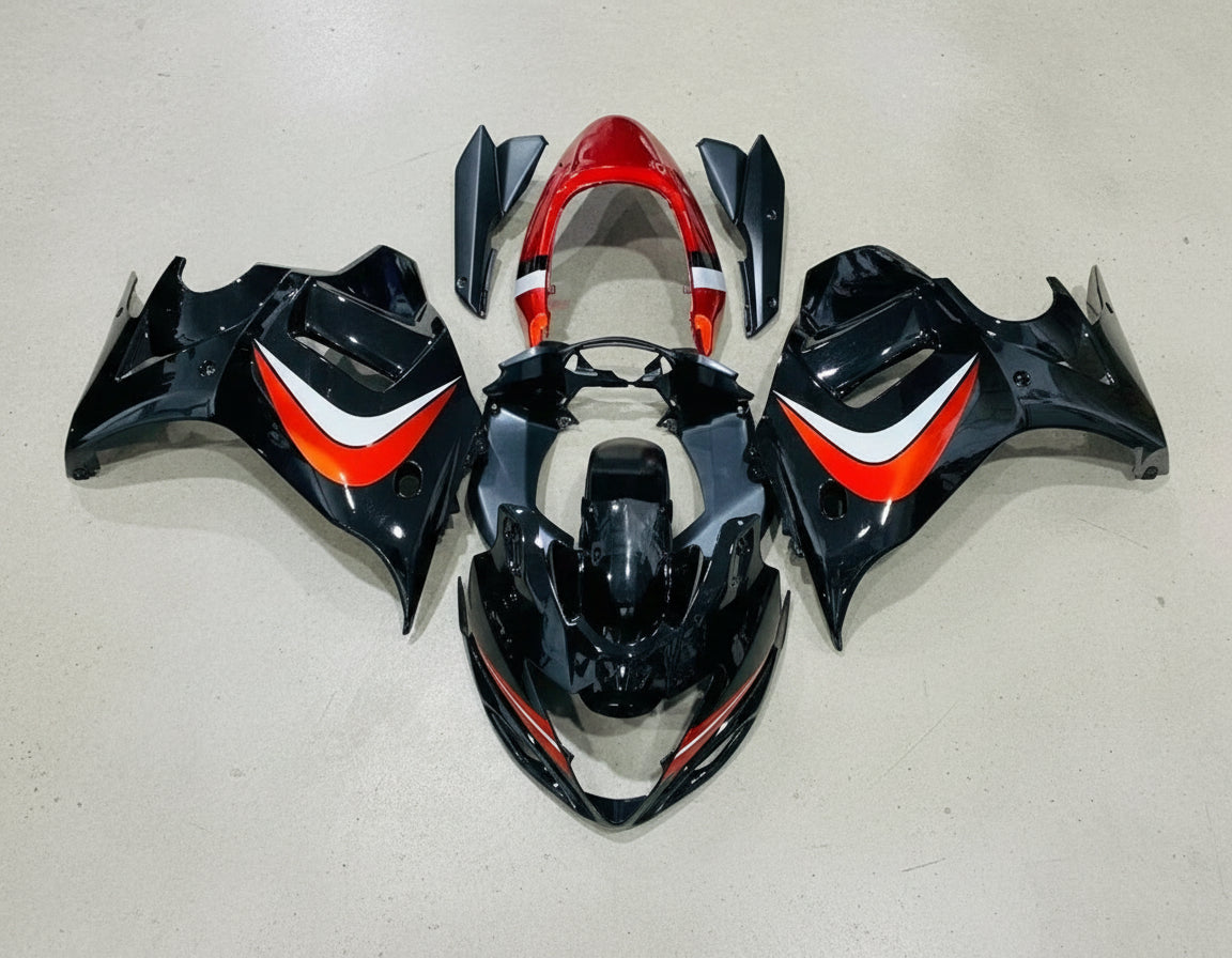 Suzuki GSX650F Fairings (2007-2015) Black, Candy Orange, Silver from KingsMotorcycleFairings.com