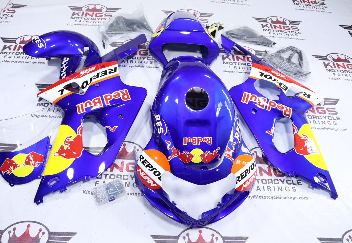 Suzuki GSXR1000 Fairing Kit (2000-2002) Blue RedBull from KingsMotorcycleFairings.com