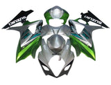 Suzuki GSXR1000 Fairing Kit (2007-2008) Silver, Green, Black at KingsMotorcycleFairings.com