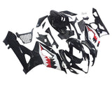 Suzuki GSXR1000 Fairings (2005-2006) Black, White, Red, Shark Teeth at KingsMotorcycleFairings.com