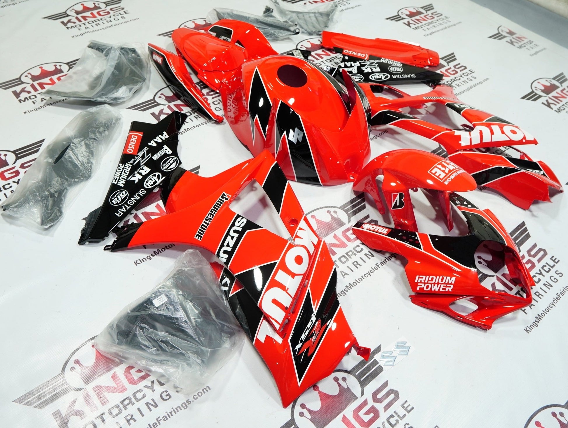 Suzuki GSXR1000 Fairings (2007-2008) Red, Black, White Motul from KingsMotorcycleFairings.com
