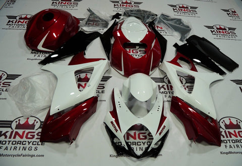 Suzuki GSXR1000 Fairings (2007-2008) White, Dark Red, Black at KingsMotorcycleFairings.com