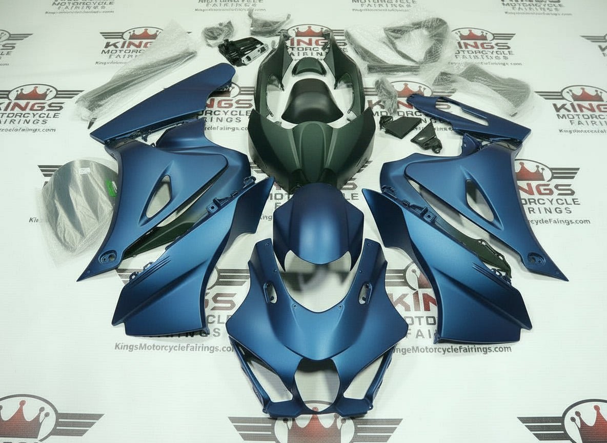 Suzuki GSXR1000 Fairings (2017-2025) Matte Blue, Matte Black from KingsMotorcycleFairings.com