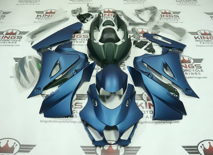 Suzuki GSXR1000 Fairings (2017-2025) Matte Blue, Matte Black from KingsMotorcycleFairings.com