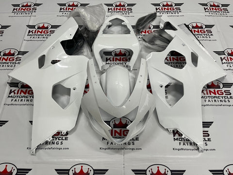 Suzuki GSXR600 (2004-2005) All White Fairings at KingsMotorcycleFairings.com 