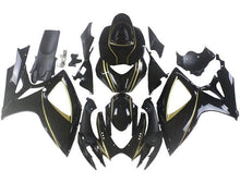 Suzuki GSXR600 Fairing Kit (2006-2007) Black, Gold Stripe at KingsMotorcycleFairings.com