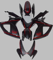 Suzuki GSXR600 Fairing Kit (2006-2007) Black, Matte Black, Red Stripe at KingsMotorcycleFairings.com
