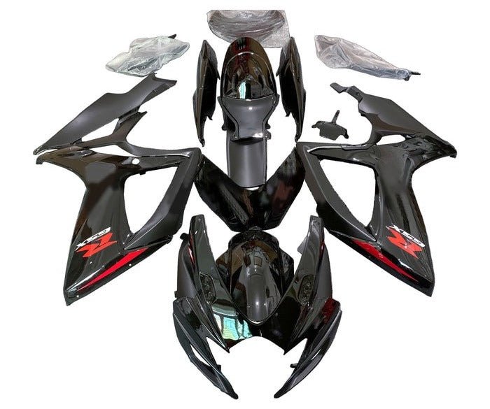 Suzuki GSXR600 Fairing Kit (2006-2007) Black, Red, Stripe at KingsMotorcycleFairings.com