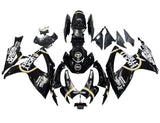 Suzuki GSXR600 Fairing Kit (2006-2007) Black, White, Gold Lucky Strike at KingsMotorcycleFairings.com