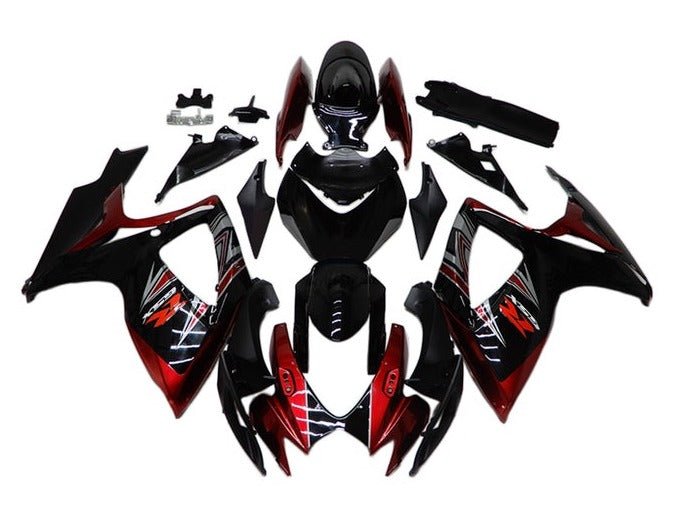 Suzuki GSXR600 Fairing Kit (2006-2007) Dark Red, Black, Silver at KingsMotorcycleFairings.com