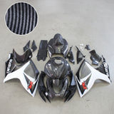 Suzuki GSXR600 Fairing Kit (2006-2007) Faux Carbon Fiber, White at KingsMotorcycleFairings.com