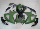 Suzuki GSXR600 Fairing Kit (2006-2007) Matte Green, Gloss Black at KingsMotorcycleFairings.com