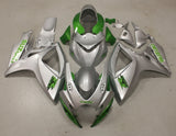 Suzuki GSXR600 Fairing Kit (2006-2007) Silver, Green at KingsMotorcycleFairings.com