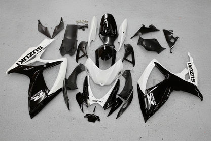 Suzuki GSXR600 Fairing Kit (2006-2007) White, Black at KingsMotorcycleFairings.com