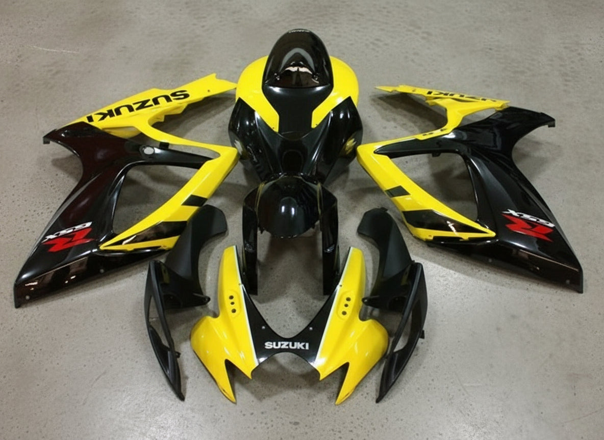 Suzuki GSXR600 Fairing Kit (2006-2007) Yellow, Black at KingsMotorcycleFairings.com