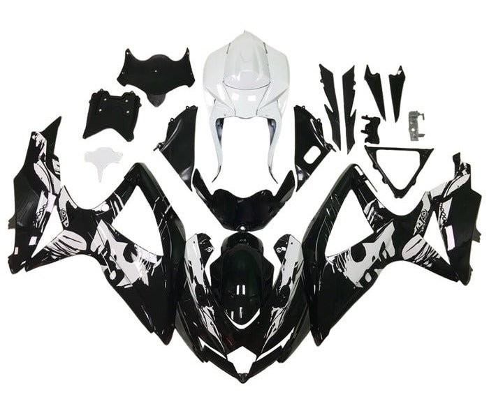 Suzuki GSXR600 Fairing Kit (2008-2010) Black, White, Leyla at KingsMotorcycleFairings.com