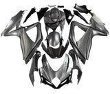 Suzuki GSXR600 Fairing Kit (2008-2010) Gray, Black Stripes at KingsMotorcycleFairings.com