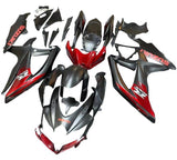 Suzuki GSXR600 Fairing Kit (2008-2010) Matte Black, Dark Red at KingsMotorcycleFairings.com