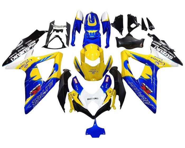 Suzuki GSXR600 Fairing Kit (2008-2010) Yellow, Blue, Corona Tribal at KingsMotorcycleFairings.com