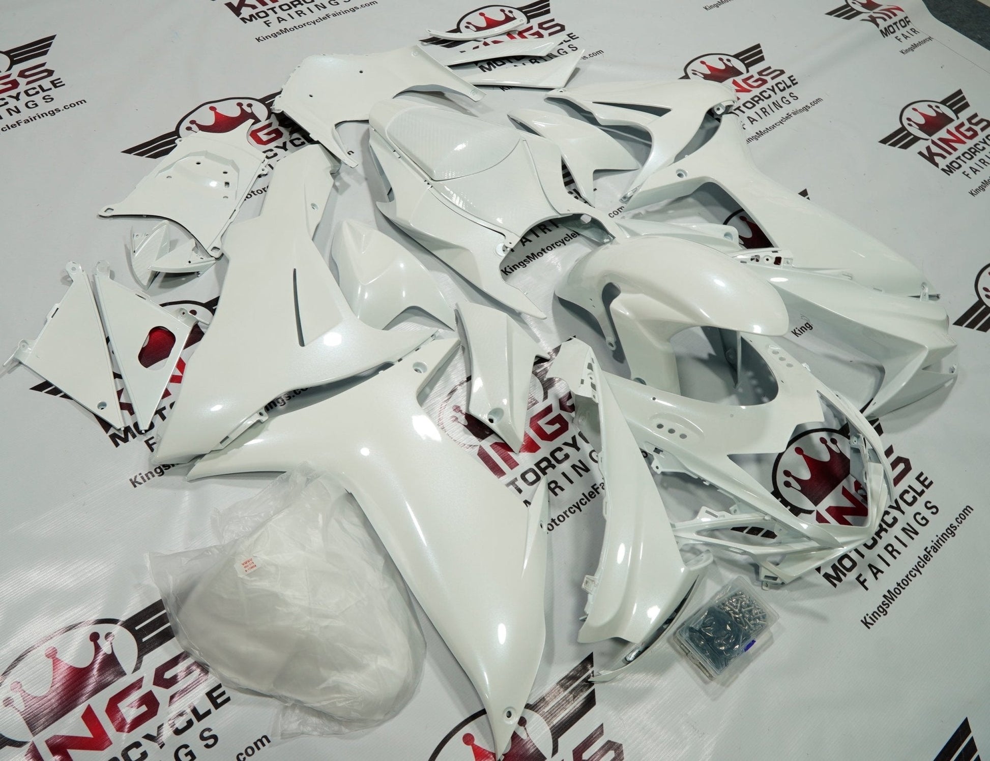Suzuki GSXR600 Fairing Kit (2011-2024) White at KingsMotorcycleFairings.com