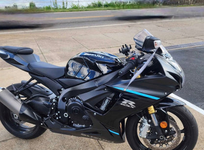 Suzuki GSXR600 Fairing Set (2011-2024) Black, Matte Black, Blue Stripe at KingsMotorcycleFairings.com