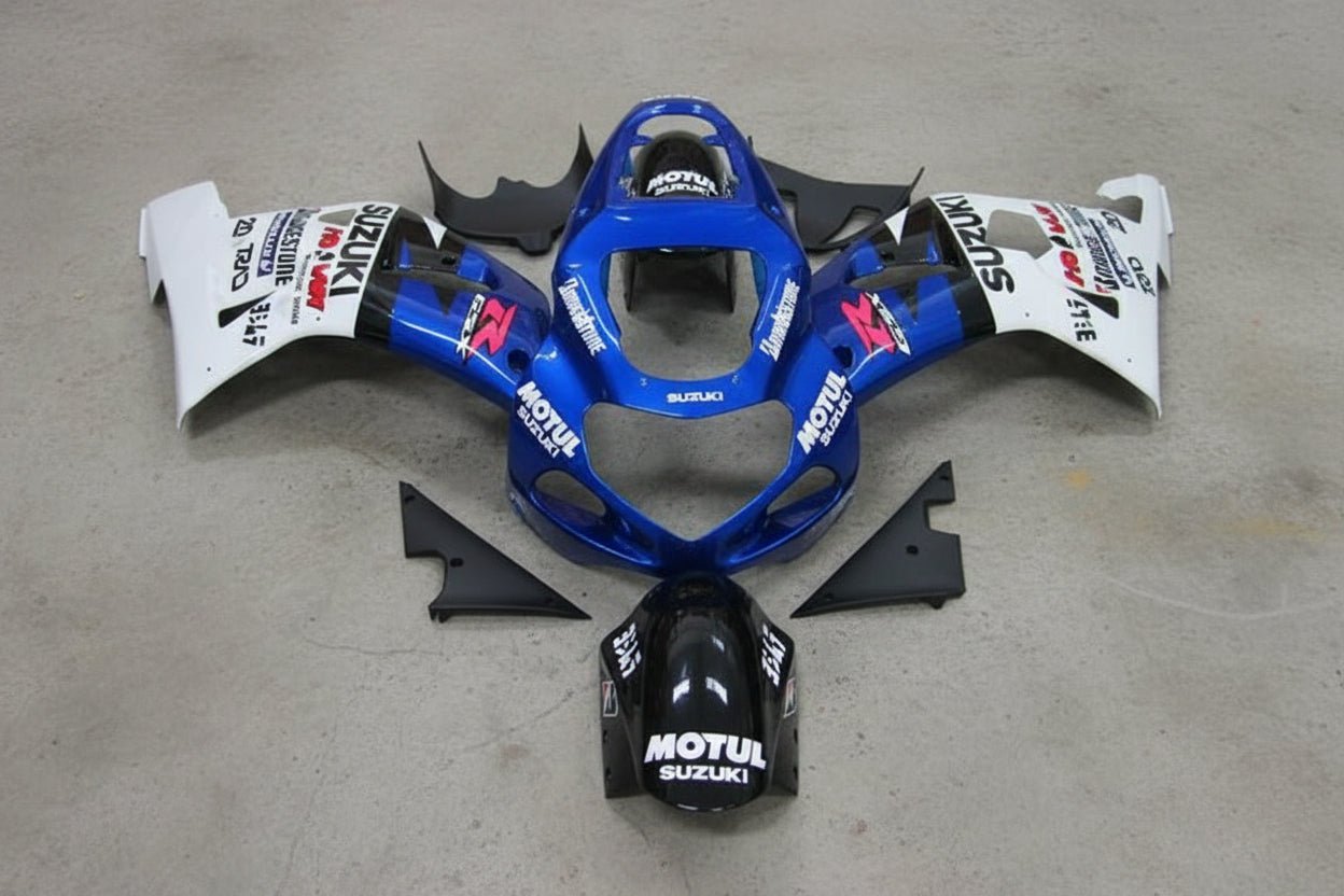 Suzuki GSXR600 Fairings (2000-2003) Blue, White, Black Motul at KingsMotorcycleFairings.com