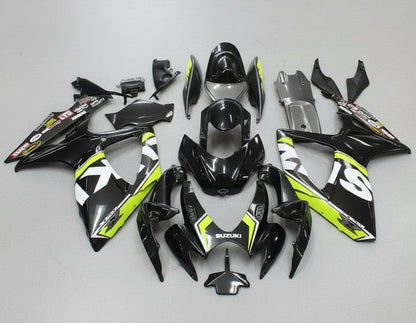 Suzuki GSXR600 Fairings (2006-2007) Black, Neon Yellow, White at KingsMotorcycleFairings.com