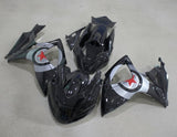 Suzuki GSXR600 Race Fairings (2006-2007) Black, Silver, Red Star at KingsMotorcycleFairings.com