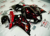 Suzuki GSXR750 Fairing Kit (2000-2003) Black, Candy Apple Red Flame at KingsMotorcycleFairings.com