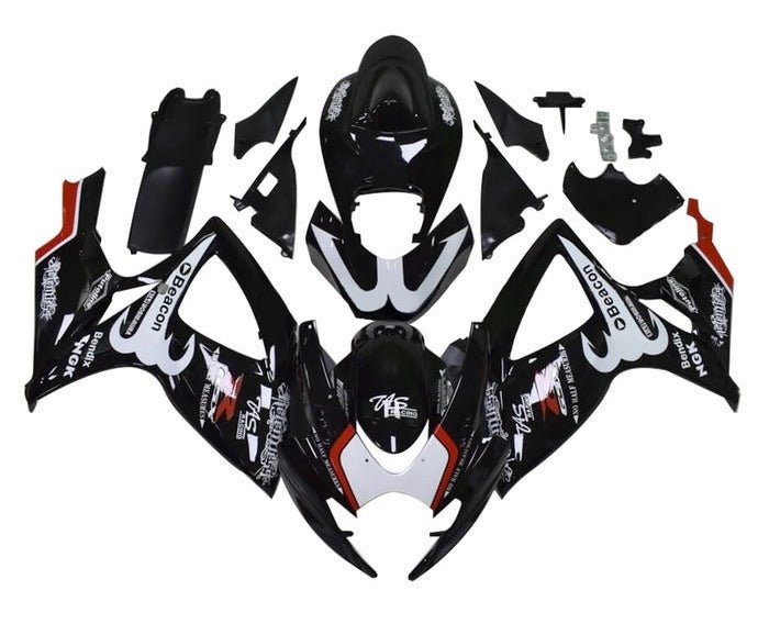 Suzuki GSXR750 Fairing Kit (2006-2007) Black, White, Red, Beacon at KingsMotorcycleFairings.com