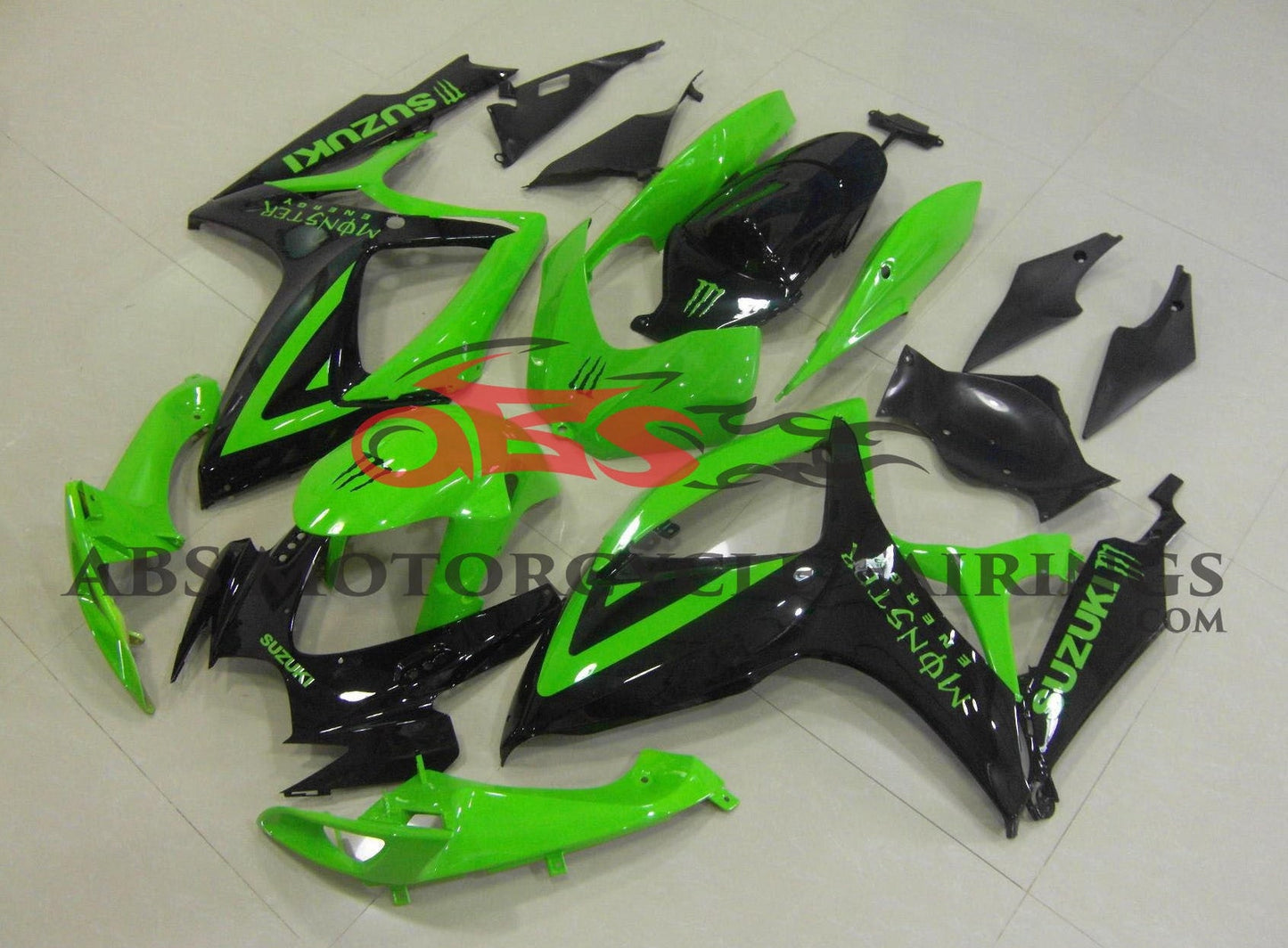 Suzuki GSXR750 Fairing Kit (2006-2007) Green, Black Monster at KingsMotorcycleFairings.com