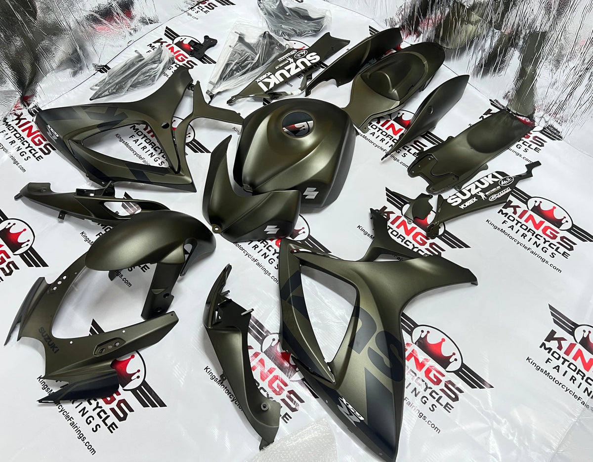 Suzuki GSXR750 Fairing Kit (2006-2007) Matte Gunmetal Green at KingsMotorcycleFairings.com