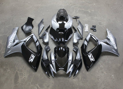 Suzuki GSXR750 Fairing Kit (2006-2007) Silver Metallic, Black, White at KingsMotorcycleFairings.com