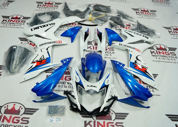 Suzuki GSXR750 (2011-2023) Blue, White Yoshimura Fairings at KingsMotorcycleFairings.com