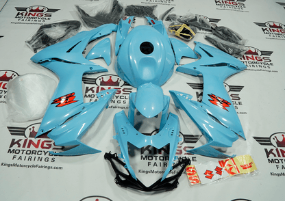 Suzuki GSXR750 Fairings (2011-2024) Light Blue, Red from KingsMotorcycleFairings.com