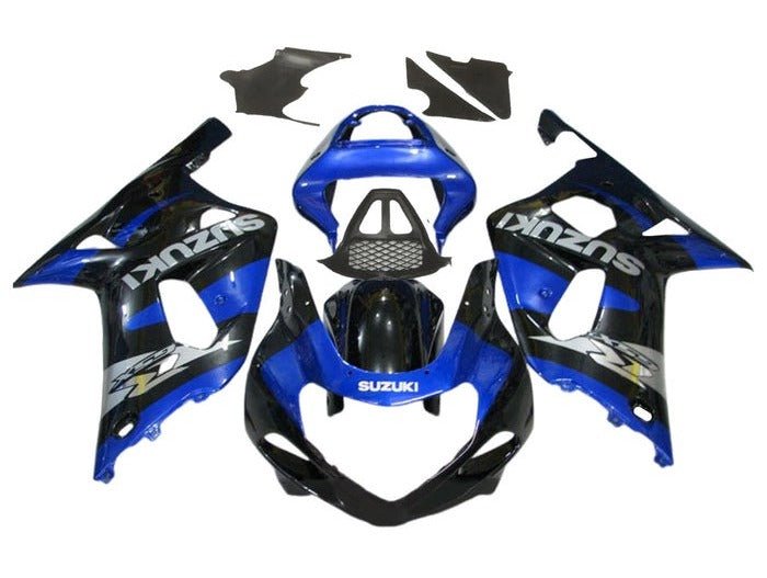 Suzuki GSXR 1000 Fairing Kit (2000-2002) Blue, Black, Chrome at KingsMotorcycleFairings.com
